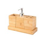 Picture of BATHROOM ACCESSORISEES BAMBOO ESSENTIAL WITH BASE SET 3pc