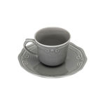 Picture of COFFEE CUP ATHÉNÉE PORCELAIN EMBOSSED 100ml GREY