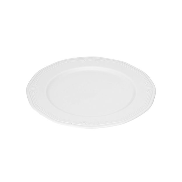 Picture of SIDE PLATE ATHÉNÉE PORCELAIN EMBOSSED 27cm WHITE