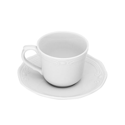 Picture of TEA CUP ATHÉNÉE PORCELAIN EMBOSSED 200ml  WHITE 