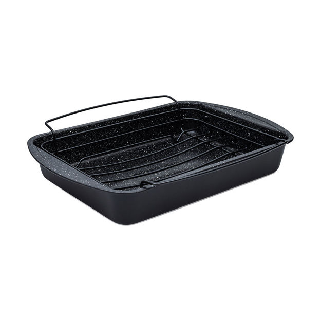 Picture of BAKING PAN MAGMA NON-STICK CARBON STEEL RECTANGULAR 45.5x37x7cm 6lt WITH GRILL RACK