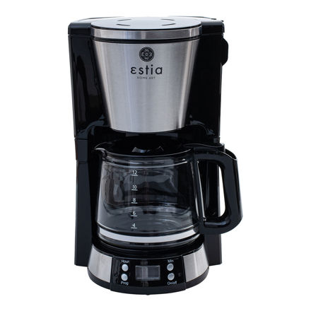 Picture of COFFEE MAKER BLACK & INOX STAINLESS STEEL 1000w WITH GLASS JUG 1.5lt