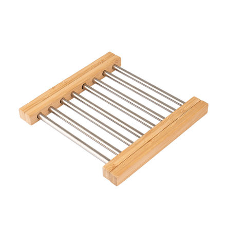 Picture of TRIVET FOR COOKWARE BAMBOO ESSENTIALS 22x21.3x2.2cm WITH STAINLESS STEEL EXPANDABLE