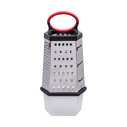 Picture of GRATER 6 SIDES STAINLESS STEEL 25cm WITH PLASTIC CONTAINER 