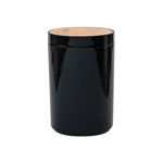 Picture of BATHROOM BIN BAMBOO PLASTIC 5lt WITH SWING LID BLACK