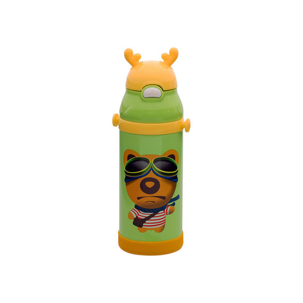 Picture of ISOTHERMAL KIDS BOTTLE ANIMALS STAINLESS STEEL 350ml BEAR GREEN