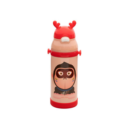 Picture of ISOTHERMAL KIDS BOTTLE ANIMALS STAINLESS STEEL 350ml GORILLA RED