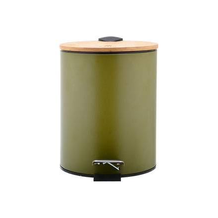 Picture of BATHROOM BIN BAMBOO OLIVE SERIES CLOSE 5lt OLIVE