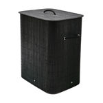 Picture of LAUNDRY BASKET BAMBOO ESSENTIALS FOLDABLE RECTANGULAR 60lt BLACK