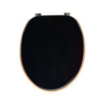 Picture of TOILET SEAT BAMBOO ESSENTIALS WITH ADJUSTABLE STAINLESS STEEL HINGES BLACK