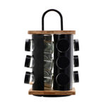 Picture of SPICE RACK ORGANIZER IN REVOLVING BASE 12 PIECES BLACK