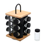 Picture of SPICE RACK ORGANIZER IN REVOLVING BASE 12 PIECES BLACK