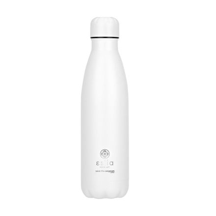Picture of INSULATED BOTTLE FLASK LITE SAVE THE AEGEAN 500ml MATTE WHITE