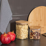 Picture of STORAGE CONTEINER BAMBOO ESSENTIALS 550ml BOROSILICATE GLASS WITH LID 