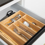 Picture of DRAWER CUTLERY TRAYS BAMBOO ESSENTIALS 33x23x4.5cm WITH 5 COMPARTMENTS