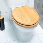 Picture of TOILET SEAT BAMBOO ESSENTIALS WITH ADJUSTABLE STEEL HINGES