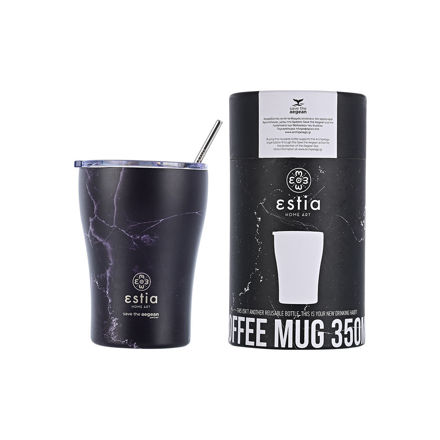 Picture of INSULATED COFFEE MUG SAVE THE AEGEAN 350ml PENTELICA BLACK 