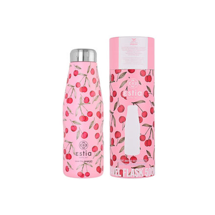 Picture of INSULATED BOTTLE TRAVEL FLASK SAVE THE AEGEAN 500ml CHERRY ROSE