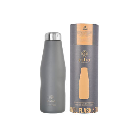 Picture of INSULATED BOTTLE TRAVEL FLASK SAVE THE AEGEAN 500ml FJORD GREY