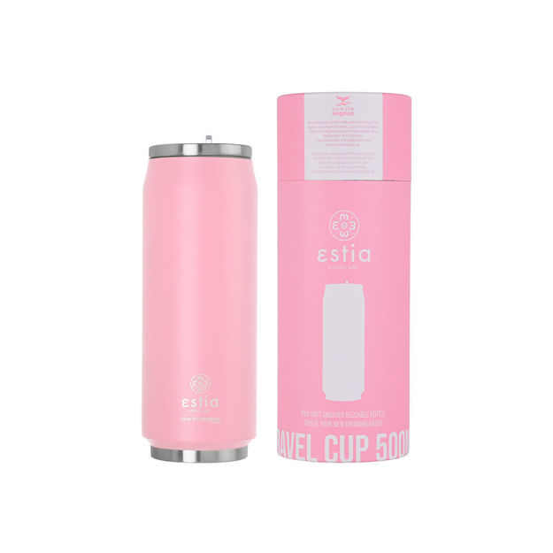 Picture of INSULATED TRAVEL CUP SAVE THE AEGEAN 500ml BLOSSOM ROSE
