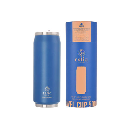 Picture of INSULATED TRAVEL CUP SAVE THE AEGEAN 500ml DENIM BLUE