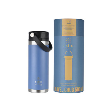 Picture of INSULATED BOTTLE TRAVEL CHUG SAVE THE AEGEAN 500ml DENIM BLUE