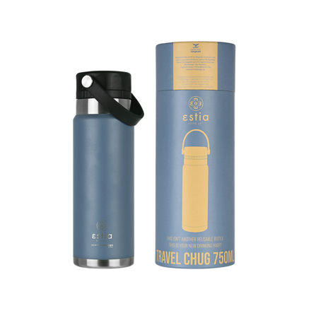 Picture of INSULATED BOTTLE TRAVEL CHUG SAVE THE AEGEAN 750ml DENIM BLUE