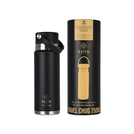 Picture of INSULATED BOTTLE TRAVEL FLASK SAVE THE AEGEAN 750ml MIDNIGHT BLACK