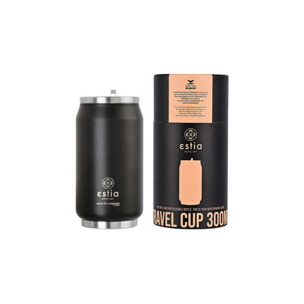 Picture of INSULATED TRAVEL CUP SAVE THE AEGEAN  300ml MIDNIGHT BLACK